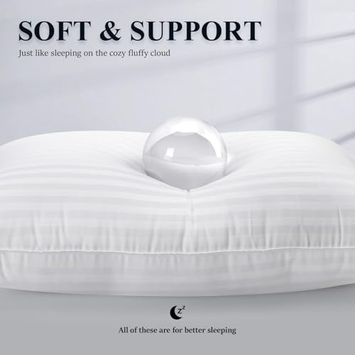 COZSINOOR Bed Pillows for Sleeping Queen Size - Hotel Quality Set of 2 - Breathable Down Alternative Microfiber Filled for Back, Stomach, Side Sleepers, Cooling & Skin-Friendly - Image 3