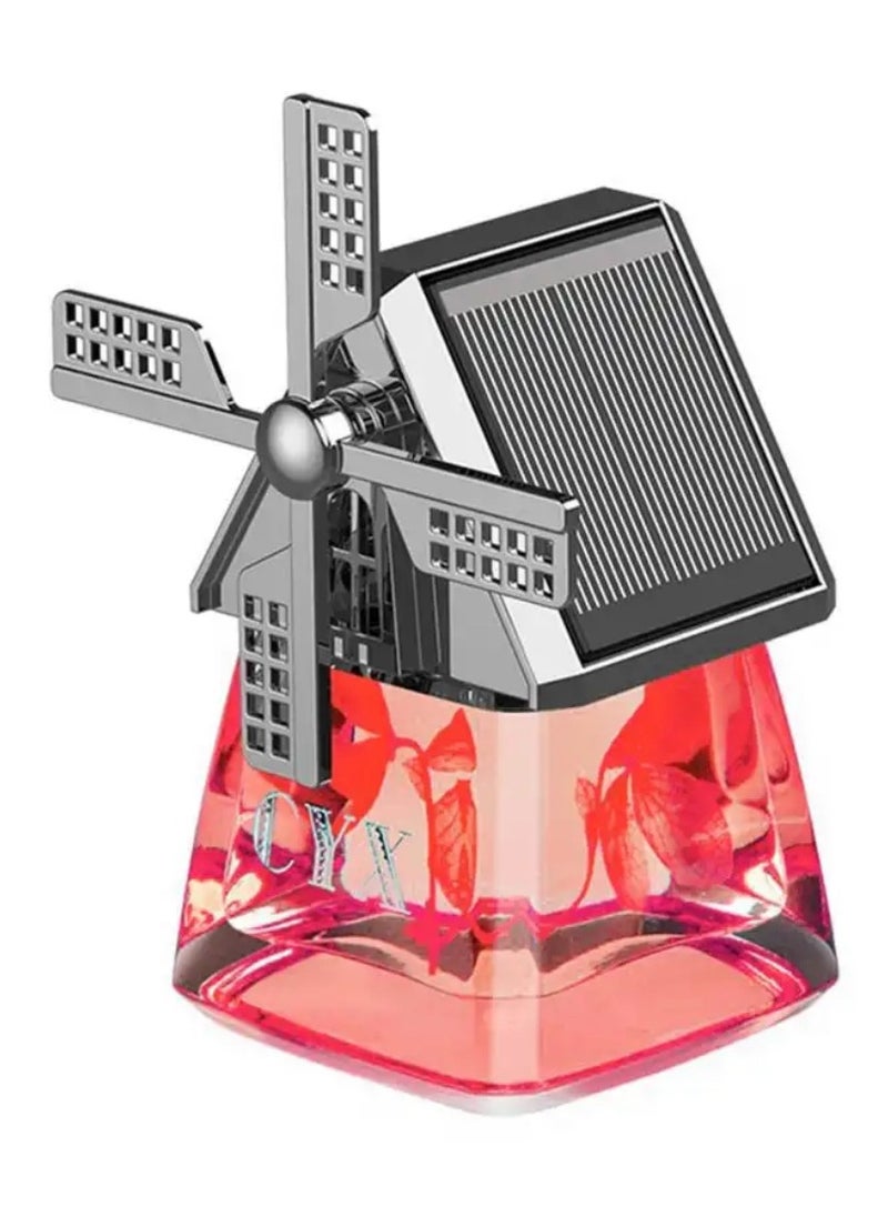 BLUE CORAL Car Air Freshener Light Styling Solar Windmill Model Center Console Decoration Auto Fragrance Air Fresheners Car Accessories (Red)  - Image 1