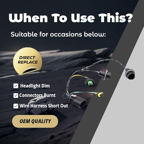 HOPUT Silverado Headlight Wiring Harness, 645-745 645745 645 745 15841609 25962806 Headlight Wire Harness Compatible with 2008 2009 2010 2011 2012 2013 2014 Silverado 1500 2500HD 3500HD - Image 2