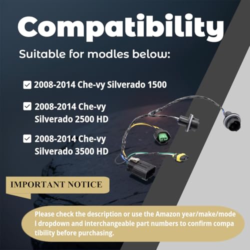 HOPUT Silverado Headlight Wiring Harness, 645-745 645745 645 745 15841609 25962806 Headlight Wire Harness Compatible with 2008 2009 2010 2011 2012 2013 2014 Silverado 1500 2500HD 3500HD - Image 4