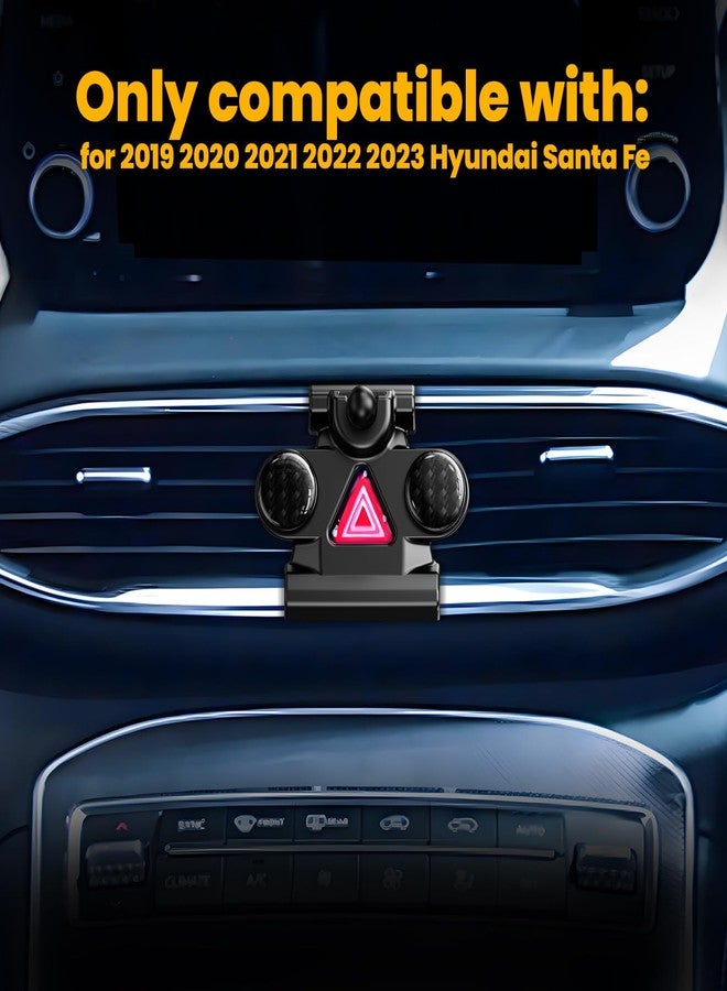 ELOHEI Car Phone Mount Compatible with Hyundai Santa Fe, Phone Holder Compatible with Hyundai Santa Fe 2019 2020 2021 2022 2023 and Santa Fe Hybrid 2021-2023 Car Accessories (Black) - Image 2