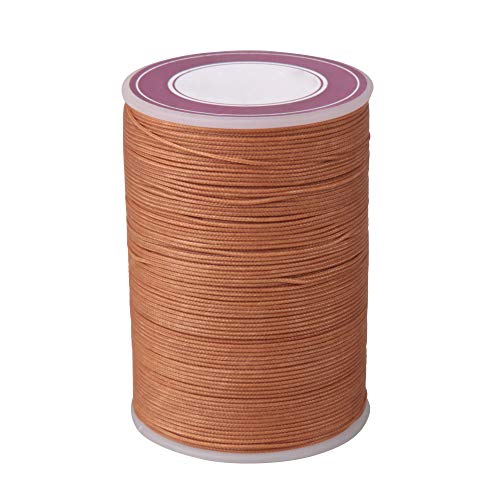 CNBTR 0.5mm 120m Polyester Waxed Line Leather Craft Sewing Wax Thread Cord for Braided Bracelets DIY Accessories or Leather Sewing(Light Brown) - Image 1