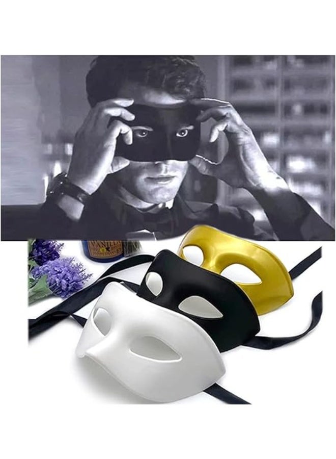 Exlinonline Men's Masquerade Mask – Vintage Greek Roman Venetian Party Mask for Halloween and Mardi Gras (Black) - Image 3