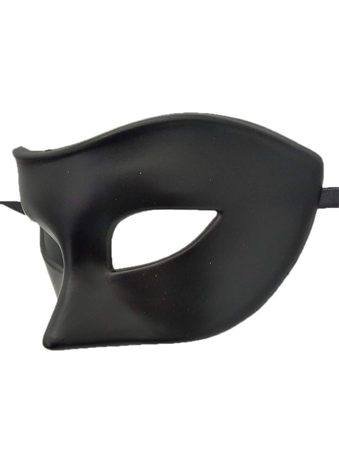 Exlinonline Men's Masquerade Mask – Vintage Greek Roman Venetian Party Mask for Halloween and Mardi Gras (Black) - Image 1