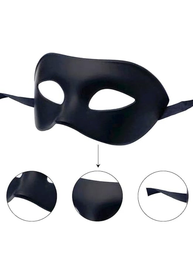 Exlinonline Men's Masquerade Mask – Vintage Greek Roman Venetian Party Mask for Halloween and Mardi Gras (Black) - Image 2