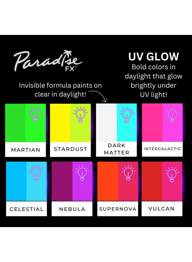 mehron Paradise FX Neon UV Glow Colors | Pro Water Activated Black Light Reactive Paint for Raves, Costumes, Halloween, & Cosplay FX | Pro Size 1.4 oz (40 g) (Vulcan – Neon Red/Pink UV) - Image 5