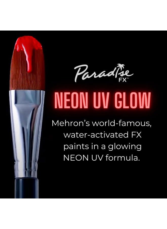 mehron Paradise FX Neon UV Glow Colors | Pro Water Activated Black Light Reactive Paint for Raves, Costumes, Halloween, & Cosplay FX | Pro Size 1.4 oz (40 g) (Vulcan – Neon Red/Pink UV) - Image 3