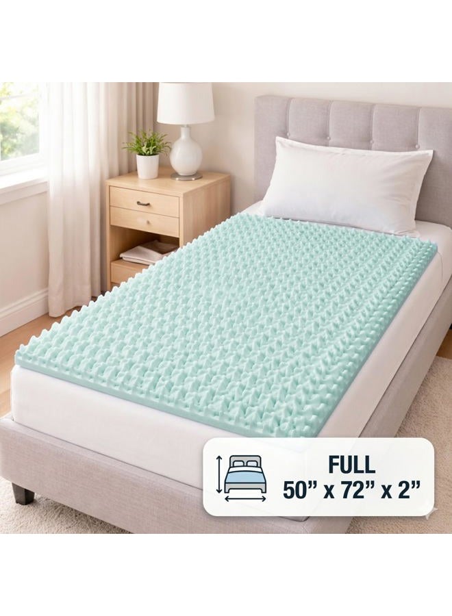 DMI Duro-Med 2-inch/ 5cm Blue Double Size Thick Convoluted Bed Pad - Image 2