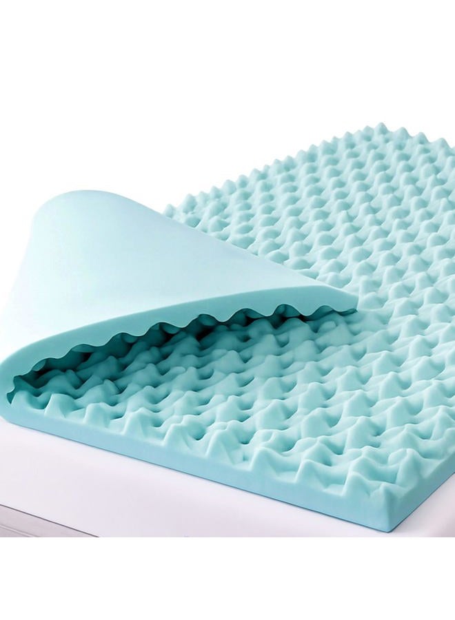 DMI Duro-Med 2-inch/ 5cm Blue Double Size Thick Convoluted Bed Pad - Image 1