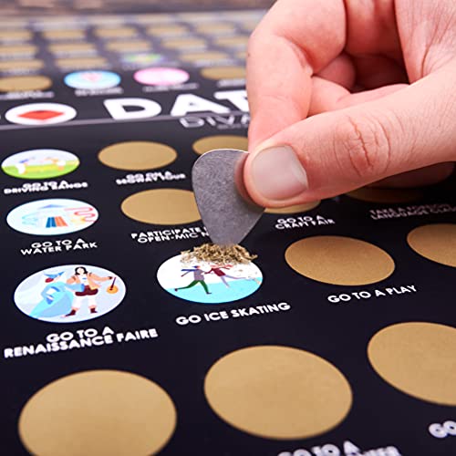 Divalis 100 Dates Scratch off Bucket List - Scratching Adventure Couple Things to Do Poster Scratchable Motivational Archievements Checklist, Black and Gold, L - Image 5