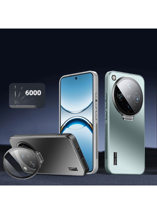 عام غطاء هاتف أوبو فايند إكس 8 إس+، تصميم رفيع متكامل مع غطاء عدسة الكاميرا، غطاء خلفي صلب من مادة PC مع حامل قائم. - Image 2