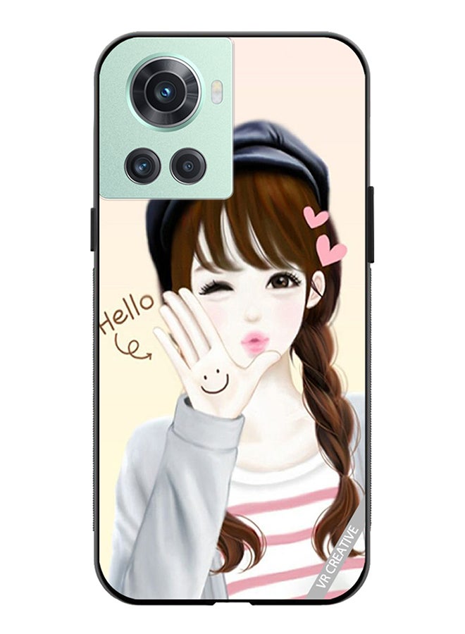 VR CREATIVE Protective Case Cover For OnePlus Ace Hello Girl Design Multicolour - Image 1
