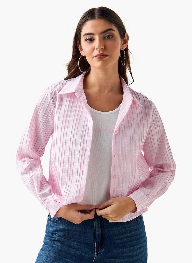 Lee Cooper Lee Cooper Cotton Shirt with Stripe Texture