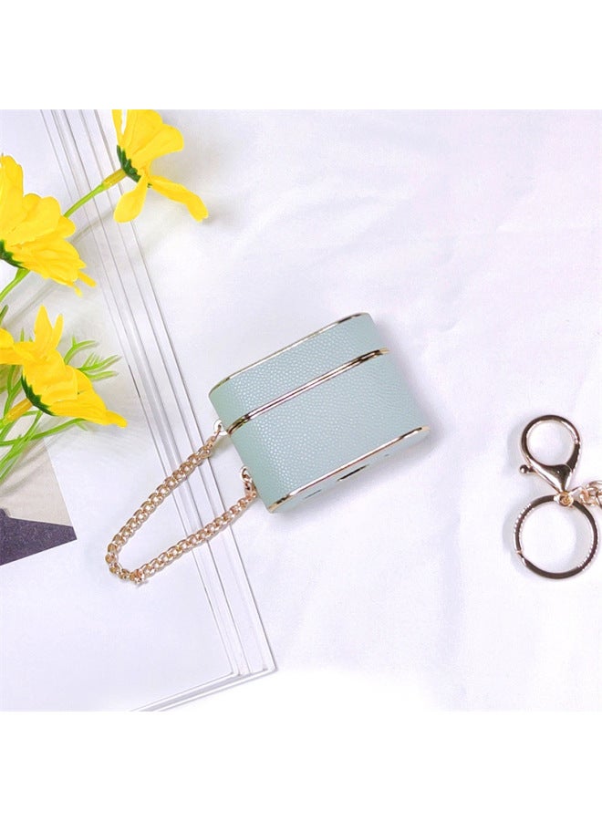 Loquat Suitable For AppleAirpods 2 Earphone Case Cylindrical Ball Pattern Leather Earphone Case Earphone Case-Colour:Matcha Green-Model:Airpods 4 - Image 1