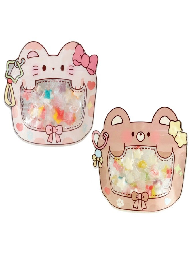 PABCK 20Pcs Cartoon Goodie Gift Bags 8.66x6.5 inch for Easter Wedding Baby Shower Birthday Party Favors Treats Cookies Snack Candy Packaging Bag Clear Plastic Gifts Bag Zipper Resealable Stand Up Pouch Reusable - Image 1