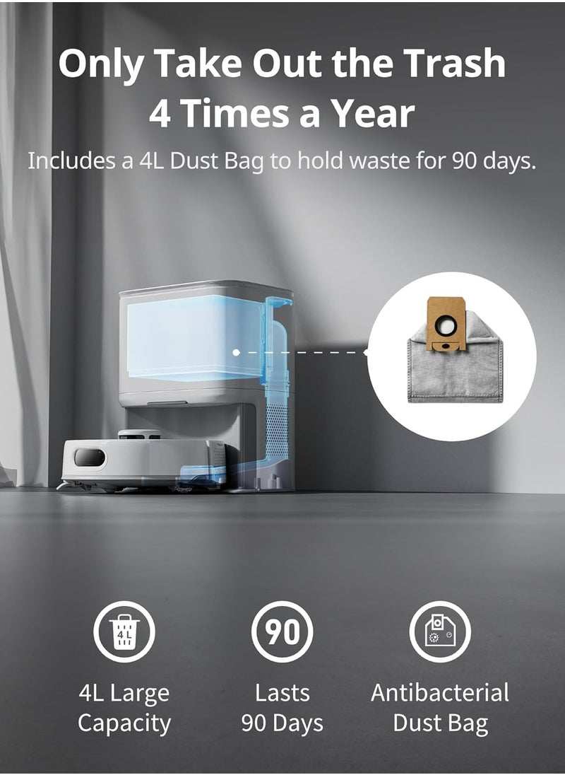 SwitchBot - K10+ Pro Robot Vacuum Self Emptying for 90 Days Hands-Free, Super Quiet Mini Robotic Vacuum Cleaner with High Suction Power, Anti-Hair-Tangle with Voice Control Assistant 2.4Ghz WiFi - Image 1