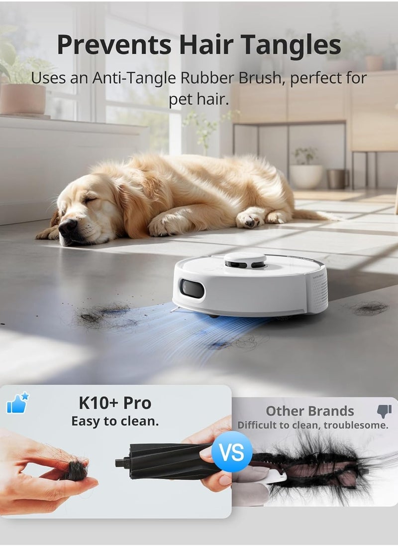 SwitchBot - K10+ Pro Robot Vacuum Self Emptying for 90 Days Hands-Free, Super Quiet Mini Robotic Vacuum Cleaner with High Suction Power, Anti-Hair-Tangle with Voice Control Assistant 2.4Ghz WiFi - Image 1