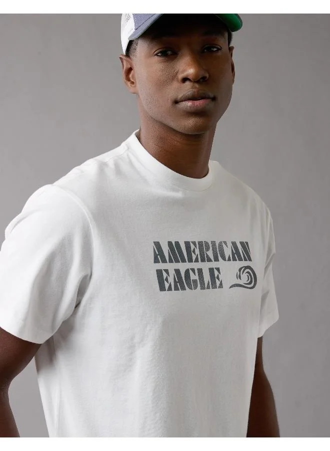 American Eagle Logo Print Crew Neck T-Shirt