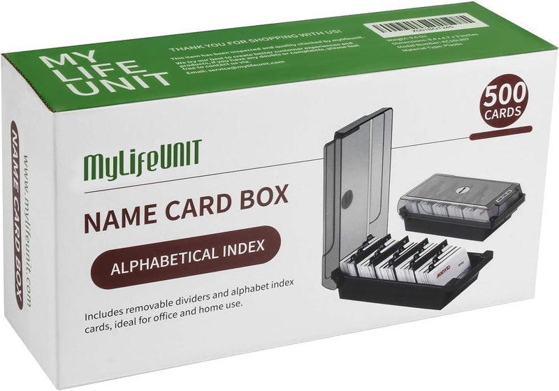 MyLifeUNIT Business Card Holder, 2.2" x 3.5" Index Card Organizer with Dividers and Index Tabs, Capacity: 500 Cards - Image 4