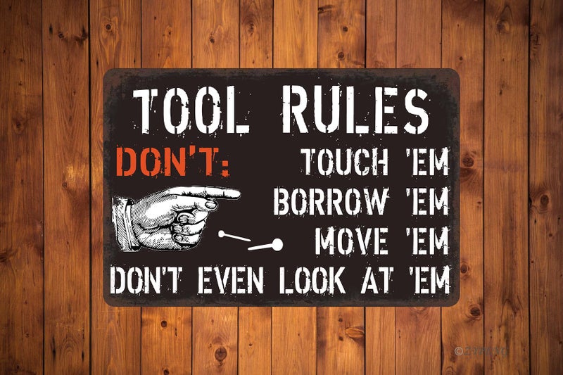Zypeng Vintage Metal Signage  7.8 X 11.8 Inches  Funny Tool Rules Don'T Garage Decor For Man Cave Room Wall Decorative Home Tin Sign - Image 4
