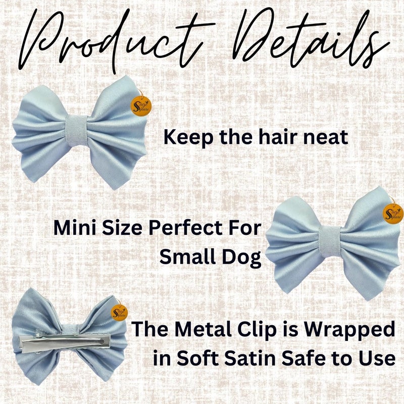 Sage Square مشبك شعر حيوانات أليفة لطيف | مصنوع يدويًا للكلاب والقطط | إكسسوار أنيق لتصفيف الشعر | مظهر فاخر لحفلات الزفاف والمهرجانات والاحتفالات | فكرة هدية رائعة (فضي) - Image 5