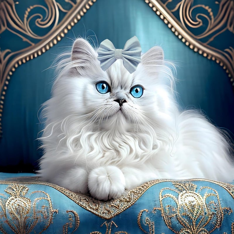 Sage Square مشبك شعر حيوانات أليفة لطيف | مصنوع يدويًا للكلاب والقطط | إكسسوار أنيق لتصفيف الشعر | مظهر فاخر لحفلات الزفاف والمهرجانات والاحتفالات | فكرة هدية رائعة (فضي) - Image 4