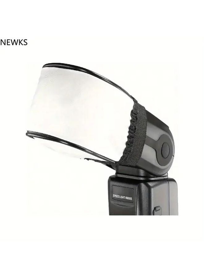 White Universal Mini Flash Diffuser Cap Bounce Card For Canon Nikon Godox Speedlite - Image 2