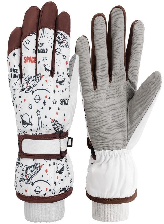 coclothy Kids Winter Snow Ski Gloves for Boys Girls Children, Snowboard Waterproof Outdoor Warm Fleece Gloves for Cold Weather - Image 1
