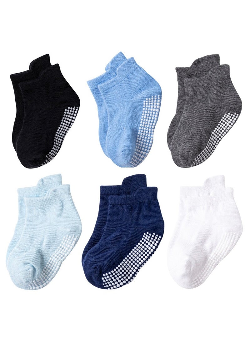 Generic 6 Pairs Baby Socks With Grippers, Non Slip Grip Baby Socks  - Image 1