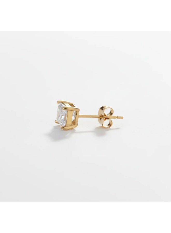 Bariq Square Princess-Cut Stud Earrings - Tarnish Free - Image 2