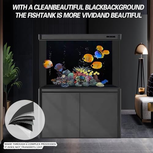CICK SEED Fish Tank Aquarium Background - Black, Electrostatic Adhesion, Glue-Free, Easy Installation, Traceless Removal, Size 23.6 X 78.7 Inch - Image 2