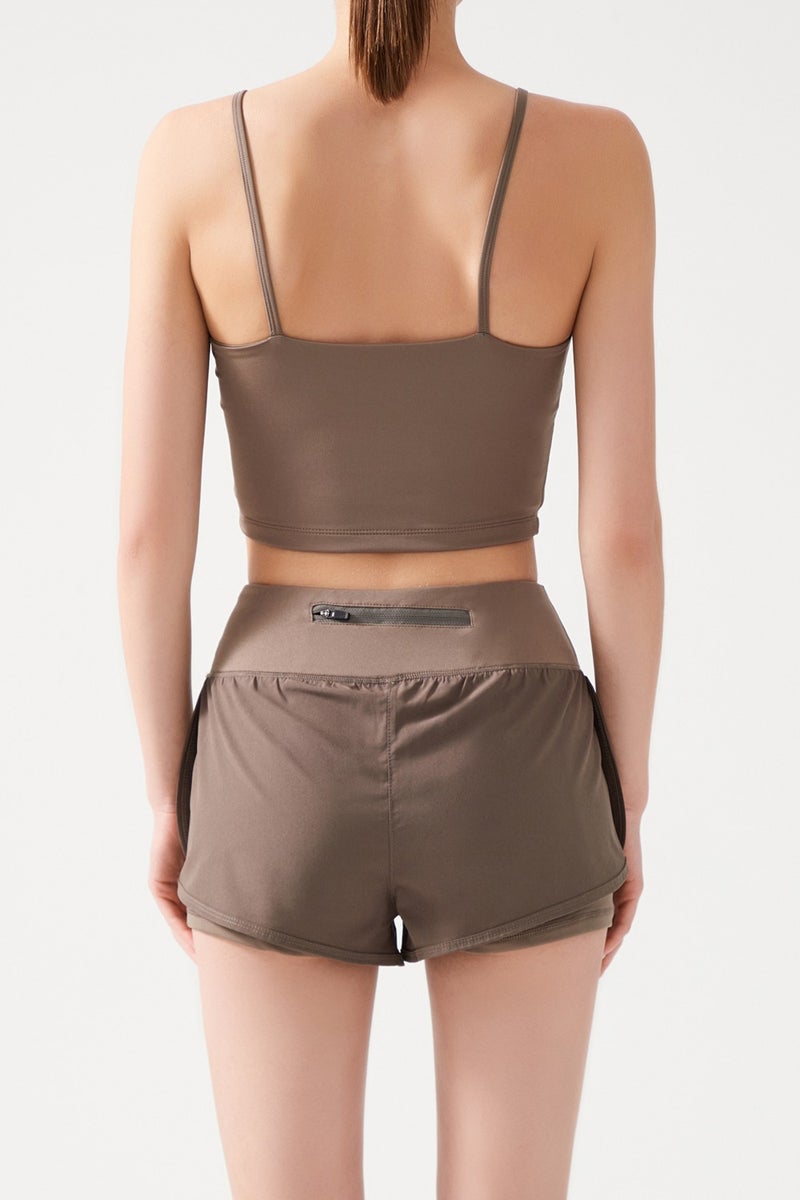 Los Ojos Women's Mink 2 Layer Sports Shorts - Tights with Shorts 2in1  - Image 2