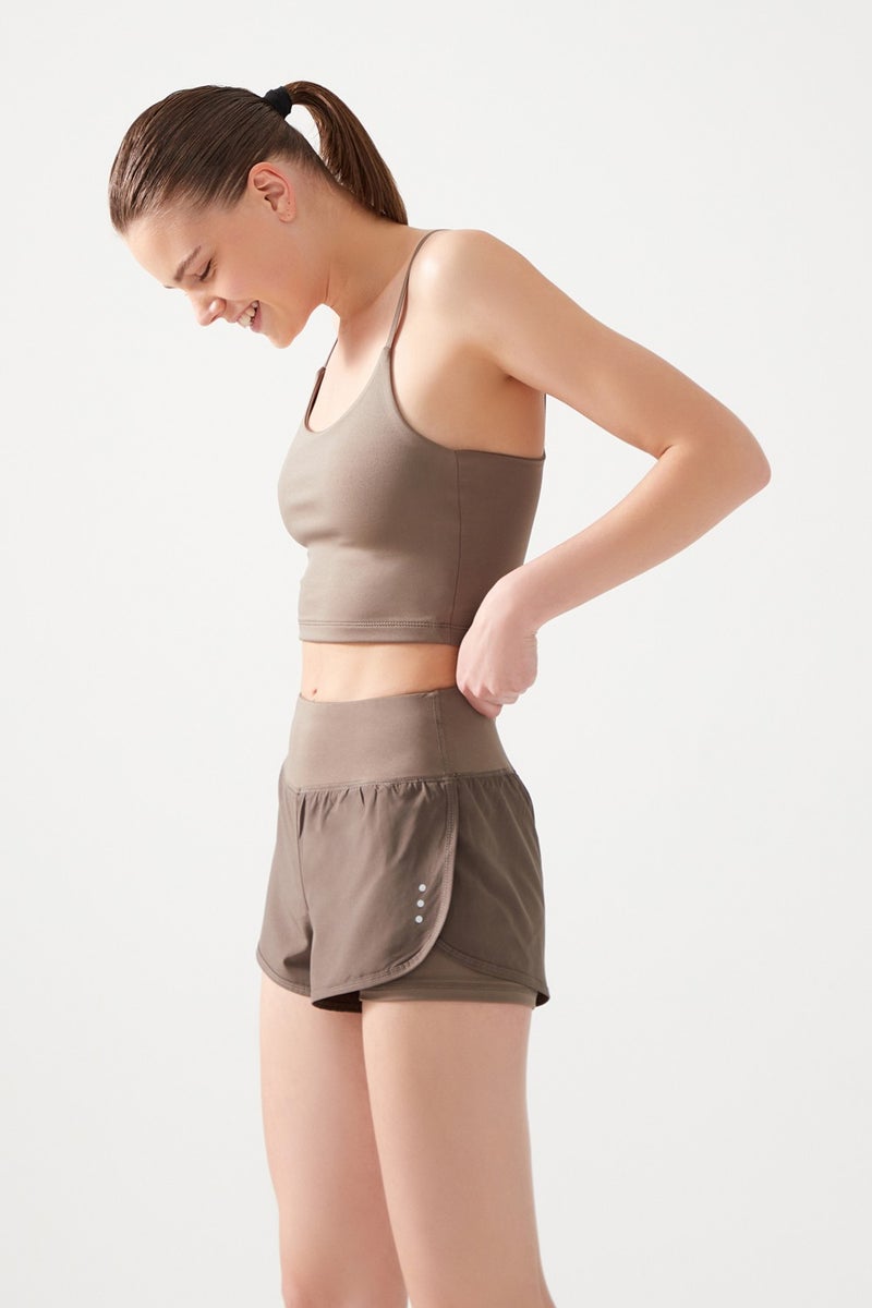 Los Ojos Women's Mink 2 Layer Sports Shorts - Tights with Shorts 2in1  - Image 1