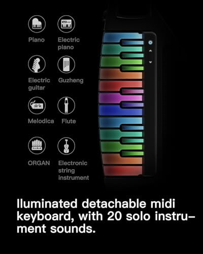 CYBER-G Enya CYBER-G Stringless Smart Guitar, Foldable Travel Backing Guitarra, Built-in Drum Machine & Bassline, 20 instrument Sounds for One-Man Band, App Interactive Chord Sheets For Adults & Teens(Black) - Image 3