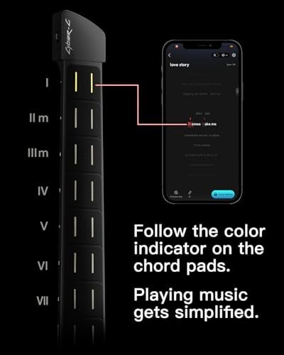 CYBER-G Enya CYBER-G Stringless Smart Guitar, Foldable Travel Backing Guitarra, Built-in Drum Machine & Bassline, 20 instrument Sounds for One-Man Band, App Interactive Chord Sheets For Adults & Teens(Black) - Image 2