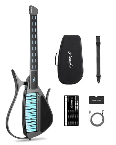 CYBER-G Enya CYBER-G Stringless Smart Guitar, Foldable Travel Backing Guitarra, Built-in Drum Machine & Bassline, 20 instrument Sounds for One-Man Band, App Interactive Chord Sheets For Adults & Teens(Black) - Image 1