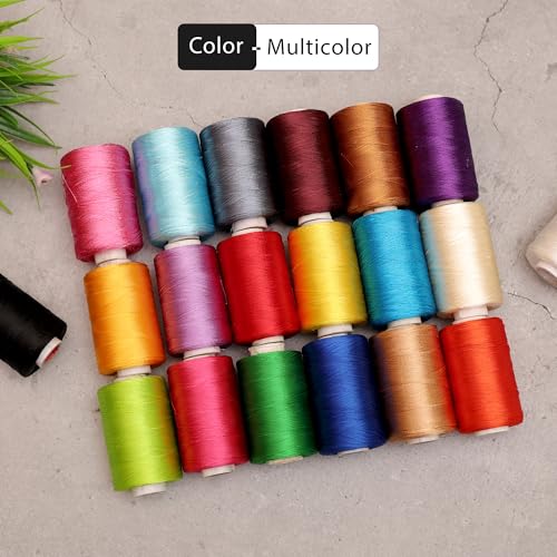 Embroiderymaterial Art Silk Threads for Embroidery Jewellery Craft Making Combo Pack (Pack of 20 Rolls), Multicolor - Image 2