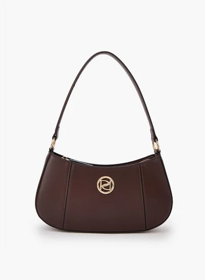 Paprika Solid Shoulder Bag with Detachable Strap and Zip Closure