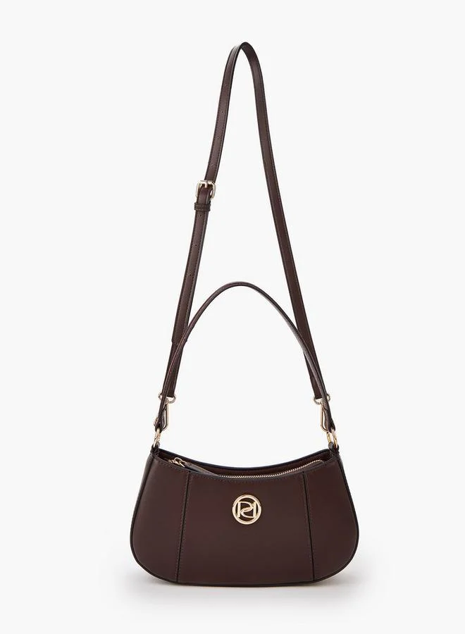 Paprika Solid Shoulder Bag with Detachable Strap and Zip Closure