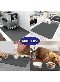 Coffee Machine Mat Accessories,20x24''(50x60CM) Dish Drying Mat for Kitchen Counter,Super Absorbent QuickDry Sink Draining Board Mat for Kitchen, Bathroom, Toilet (Black) - pzsku/Z6A4829673411E1B60AF4Z/45/_/1726751106/d7f17642-fd25-4d33-9b51-f1568a5a215d