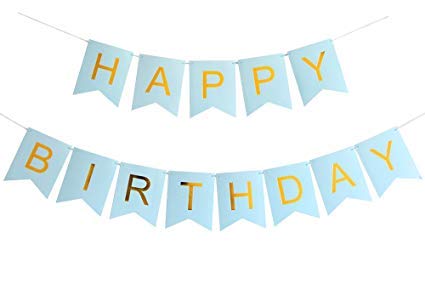 HK balloons® 51 pcs Set Blue Happy Birthday Banner with 50 pcs Metallic Latex Balloons for Birthday Decorations - Image 2