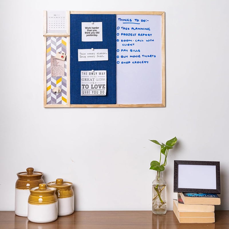 IVEI Combination Board with Pin Board & Whiteboard Best Gift for Home, Office, School (Dark Blue, Metal Board(Big), Pin Board + Whiteboard) - Image 2