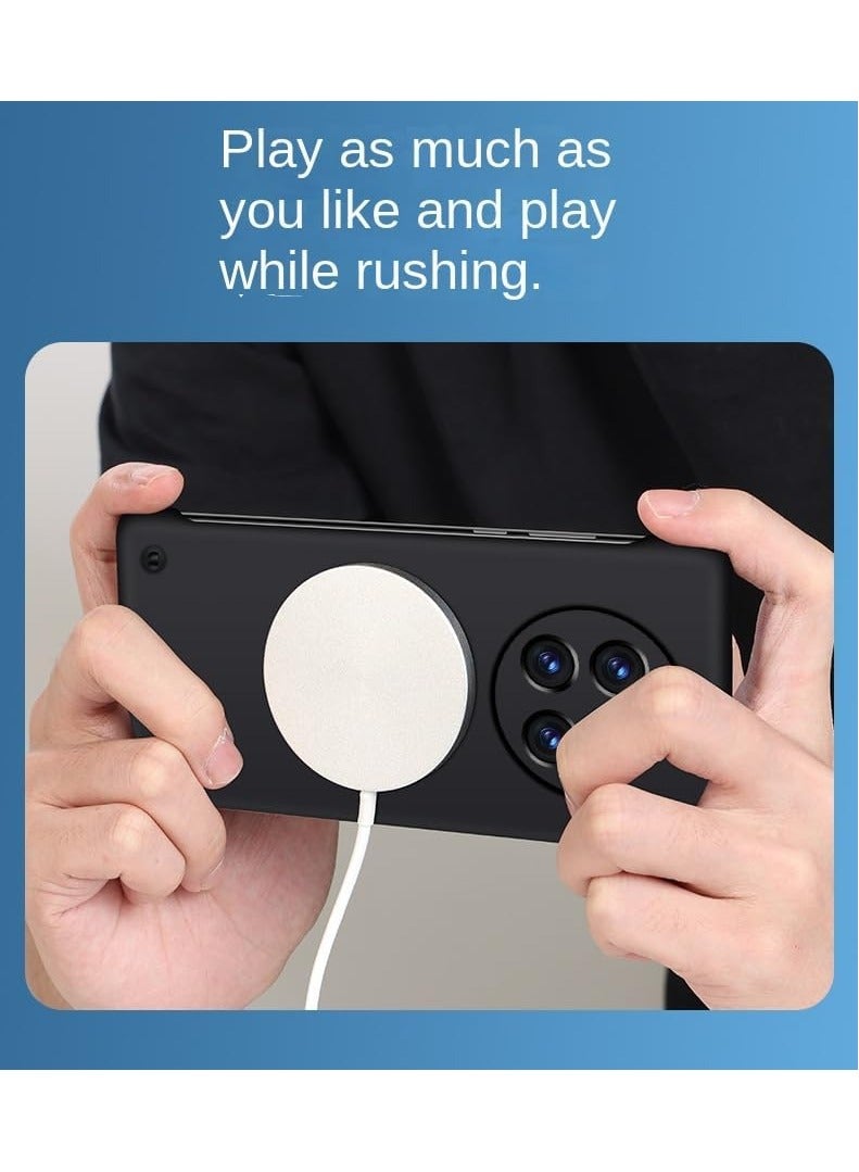 عام حافظة رقيقة مغناطيسية من البولي كربون تتوافق مع Realme 12 Pro Plus 5G لحماية الجزء الخلفي للهاتف وتوفير الشحن اللاسلكي. - Image 5