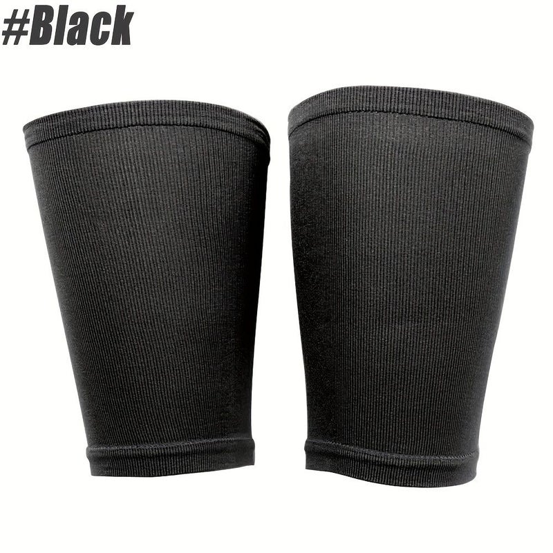 Beige Durable Polyester Thigh Compression Sleeves for Running Sports Support Quad Groin - Image 5