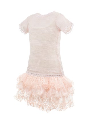 FRILL Peach Girls Party Dress, Princess Dress Party Wear Wedding Evening Formal Pageant Dance Gown for Birthday Kid Girls Elegant - pzsku/Z6A4845CBA3D6947D3DC0Z/45/_/1710797836/8d53076e-338d-4518-b3e1-fe1b178a7089