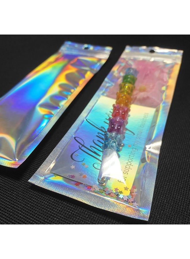 Trunple Resealable Foil Pouch Bag [100 PCS ] Great for Party Favor Food Storage (Holographic Color, 2.7 x 8.6 Inch) - Image 4