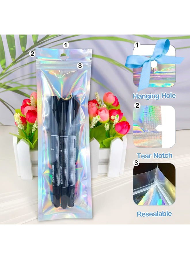 Trunple Resealable Foil Pouch Bag [100 PCS ] Great for Party Favor Food Storage (Holographic Color, 2.7 x 8.6 Inch) - Image 5
