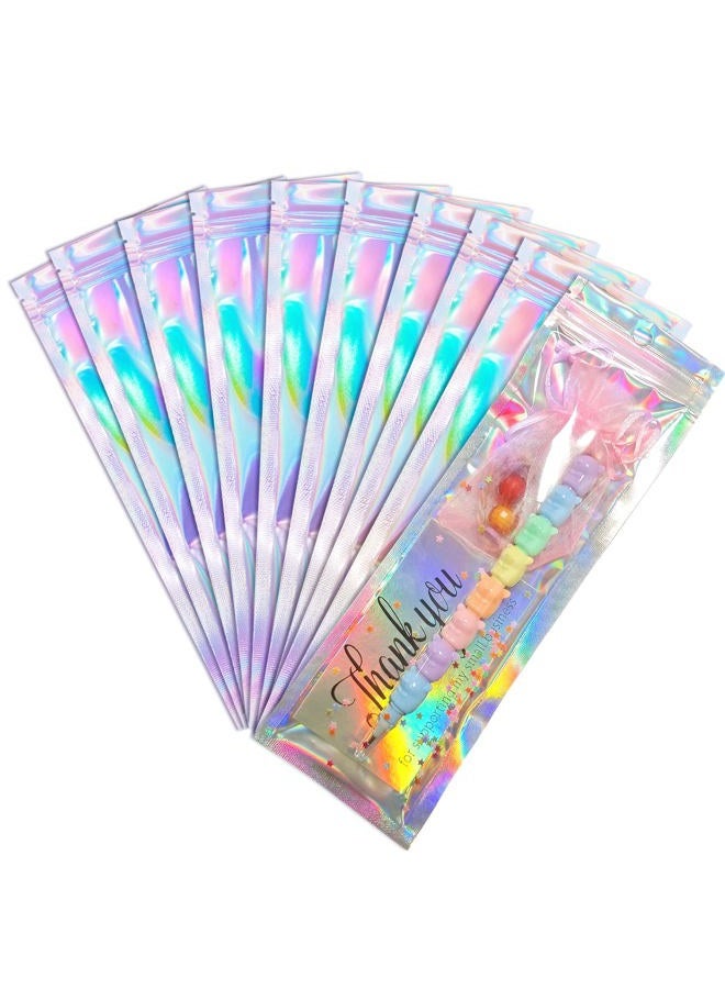 Trunple Resealable Foil Pouch Bag [100 PCS ] Great for Party Favor Food Storage (Holographic Color, 2.7 x 8.6 Inch) - Image 1