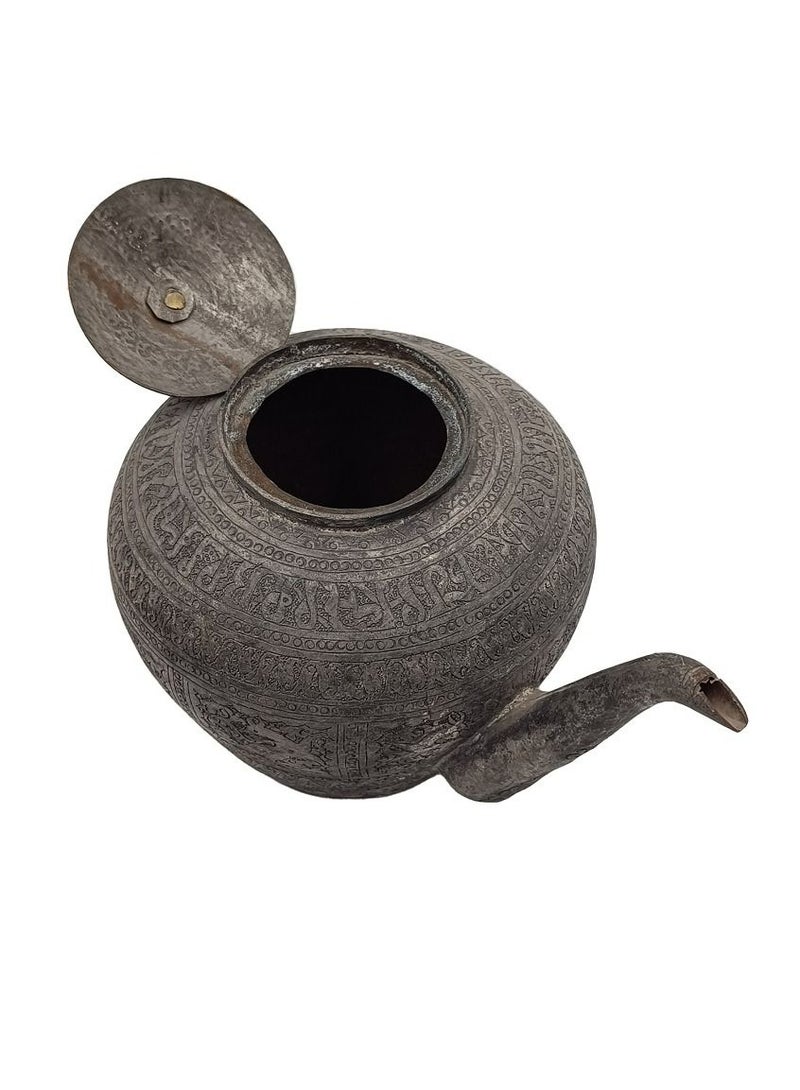 Antique Museum Arabic Traditional Antique Kettle Carving Work  - Image 3