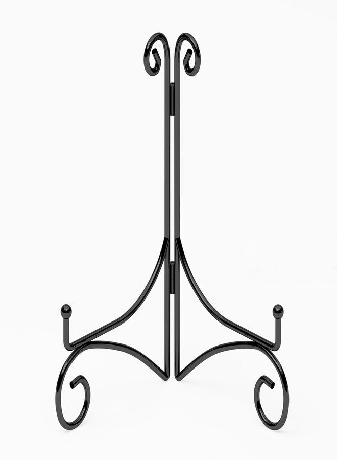 HEMYLU Plate Stand for Display with Hinged Folding Design, 6 Inch Picture Stands for Tables, Small Easels for Displaying Book, Art Piece, Photo and Platter, 6’’ Black - Image 1
